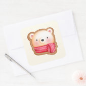 Sticker Carré Cute Bear Face (Enveloppe)