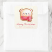 Sticker Carré Cute Bear Face (Sac)