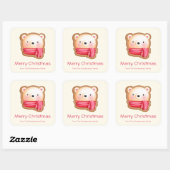 Sticker Carré Cute Bear Face (Feuille)