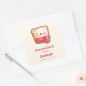 Sticker Carré Cute Bear Face (Enveloppe)