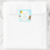 Sticker Carré Cute Bears Boy with Star Baby shower Boite (Sac)