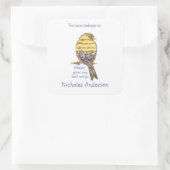 Sticker Carré Cute Bird Music donne Wings Quote Boite (Sac)