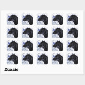 Sticker Carré Cute Black Lab Labrador Retriever Chien (Feuille)