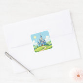Sticker Carré Cute blue and white castle (Enveloppe)