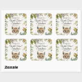 Sticker Carré Cute Bobcat Merci Woodland (Feuille)