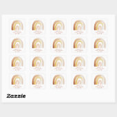 Sticker Carré Cute Boho arc-en-ciel Baby shower neutre entre les (Feuille)