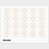 Sticker Carré Cute Boho Celestial Motif sans couture Anniversair (Feuille)