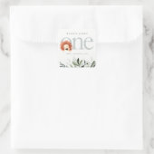 Sticker Carré Cute Boho Lion Foliage 1er fête d'anniversaire (Sac)