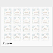 Sticker Carré Cute Boho Star Cloud Arch Baby shower garçon (Feuille)