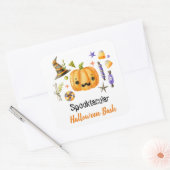 Sticker Carré Cute Boo Citrouille Spooktacular Halloween Bash Pa (Enveloppe)