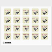 Sticker Carré Cute Boston Terrier - race non sportive (Feuille)