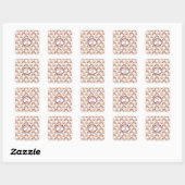 Sticker Carré Cute Brown Boho Rainbow Whimsical Motif (Feuille)