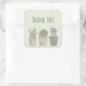 Sticker Carré Cute Cactus (Sac)