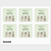 Sticker Carré Cute Cactus Trio Porte Bijoux Bougie (Feuille)