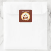 Sticker Carré Cute cake ajouter texte boulangerie pâtisserie Car (Sac)