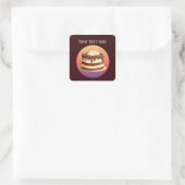 Sticker Carré Cute cake ajouter texte boulangerie pâtisseries ve (Sac)