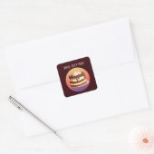 Sticker Carré Cute cake ajouter texte boulangerie pâtisseries ve (Enveloppe)