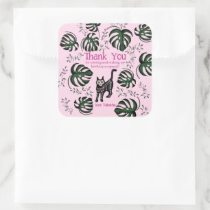 Sticker Carré Cute Calavera Chats Anniversaires de enfants Fête 