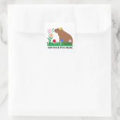 Sticker Carré Cute Capybara Et Fleurs (Sac)