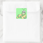 Sticker Carré Cute Cartoine Caterpillar (Sac)