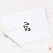 Sticker Carré Cute Cartoon Pet Paw Trail Blck (Enveloppe)