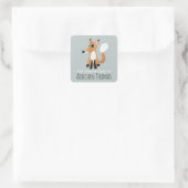 Sticker Carré Cute 'Ce Livre Appartient' Fox Kids Bookplate (Sac)