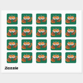 Sticker Carré Cute chat (Feuille)