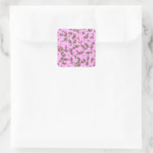 Sticker Carré Cute Chat dans un Motif Casquette rose Random (Sac)