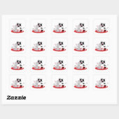 Sticker Carré Cute chat et chien (Feuille)