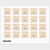 Sticker Carré Cute Chat simple chaton Motif (Feuille)