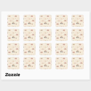 Sticker Carré Cute Chat simple chaton Motif