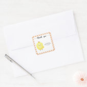 Sticker Carré Cute Chick baby shower merci (Enveloppe)