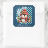 Sticker Carré Cute Christmas Penguin (Sac)