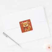Sticker Carré Cute Christmas Puppy (Enveloppe)