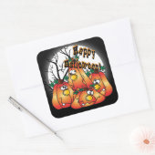 Sticker Carré Cute Citrouille d'Halloween (Enveloppe)