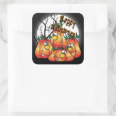 Sticker Carré Cute Citrouille d'Halloween (Sac)