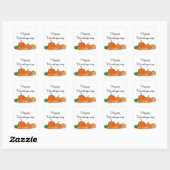 Sticker Carré Cute Citrouille orange (Feuille)