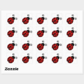 Sticker Carré Cute coccinelle - Rouge et Noir (Feuille)