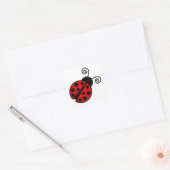 Sticker Carré Cute coccinelle - Rouge et Noir (Enveloppe)