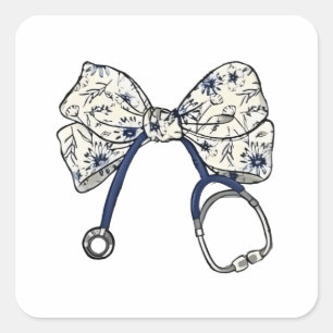 Sticker Carré Cute Coquette Bow Coquette Bow Nurse Nurse