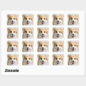 Sticker Carré Cute Corgi (Feuille)
