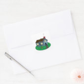 Sticker Carré Cute Cottage Home (Enveloppe)