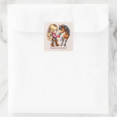 Sticker Carré Cute Cowgirl ajouter du texte (Sac)