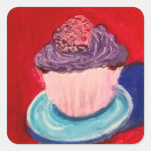 Sticker Carré Cute Cupcke (Devant)