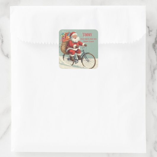 Sticker Carré Cute Custom From Santa Claus Christmas Gift (Sac)