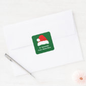 Sticker Carré Cute Custom From Santa Claus Green Christmas Gift (Enveloppe)