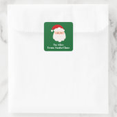 Sticker Carré Cute Custom From Santa Claus Green Christmas Gift  (Sac)