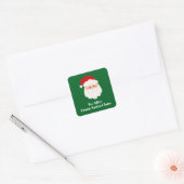 Sticker Carré Cute Custom From Santa Claus Green Christmas Gift  (Enveloppe)