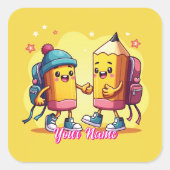 Sticker Carré Cute & Custom School Gear Collection (Devant)