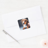 Sticker Carré Cute Dachshund (Enveloppe)